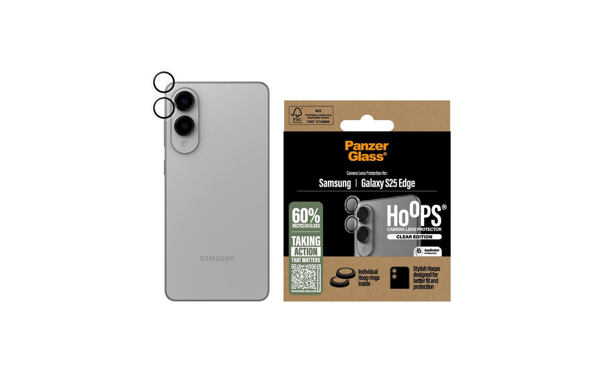 PanzerGlass Displayschutzfolie – für Galaxy S25 Edge, 13,84 × 13,84 × 2,05 mm, Hartglas, Transparent