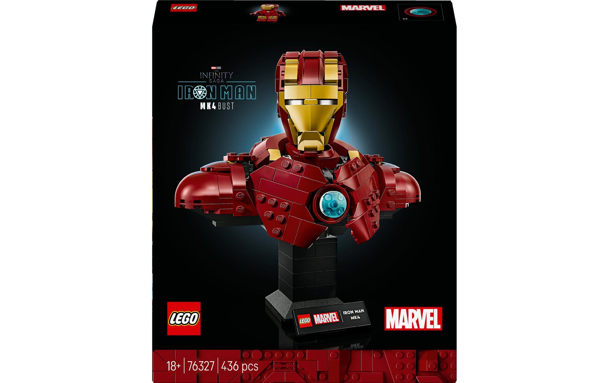 LEGO 76327 Iron Man MK4 3D Puzzle – 436 Teile – 26,2×6,2×22,2 cm – ab 18 Jahren – Marvel