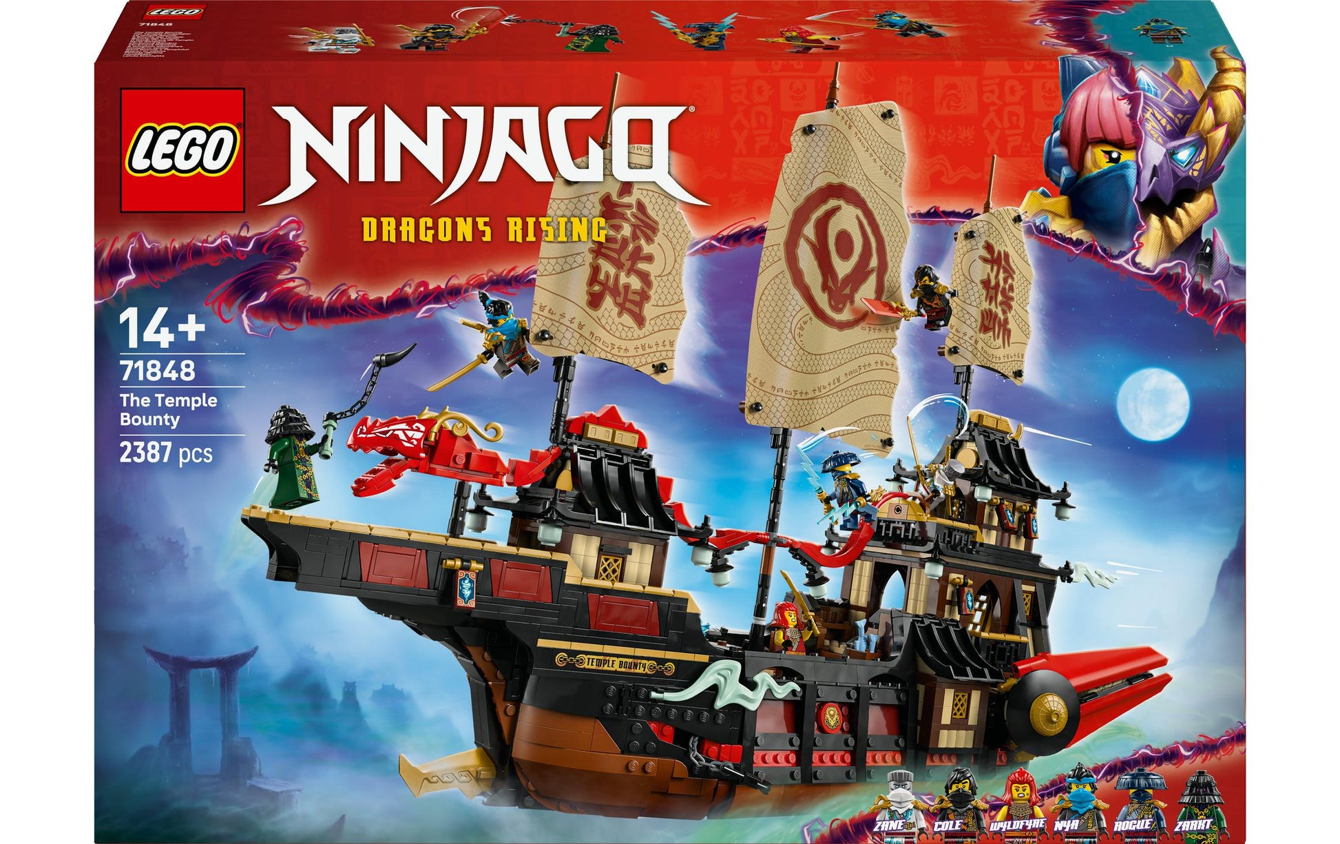 LEGO Ninjago Der Tempel-Flugsegler – 2'387 Teile – 37,8 × 11,8 × 55,5 cm – ab 14 Jahren