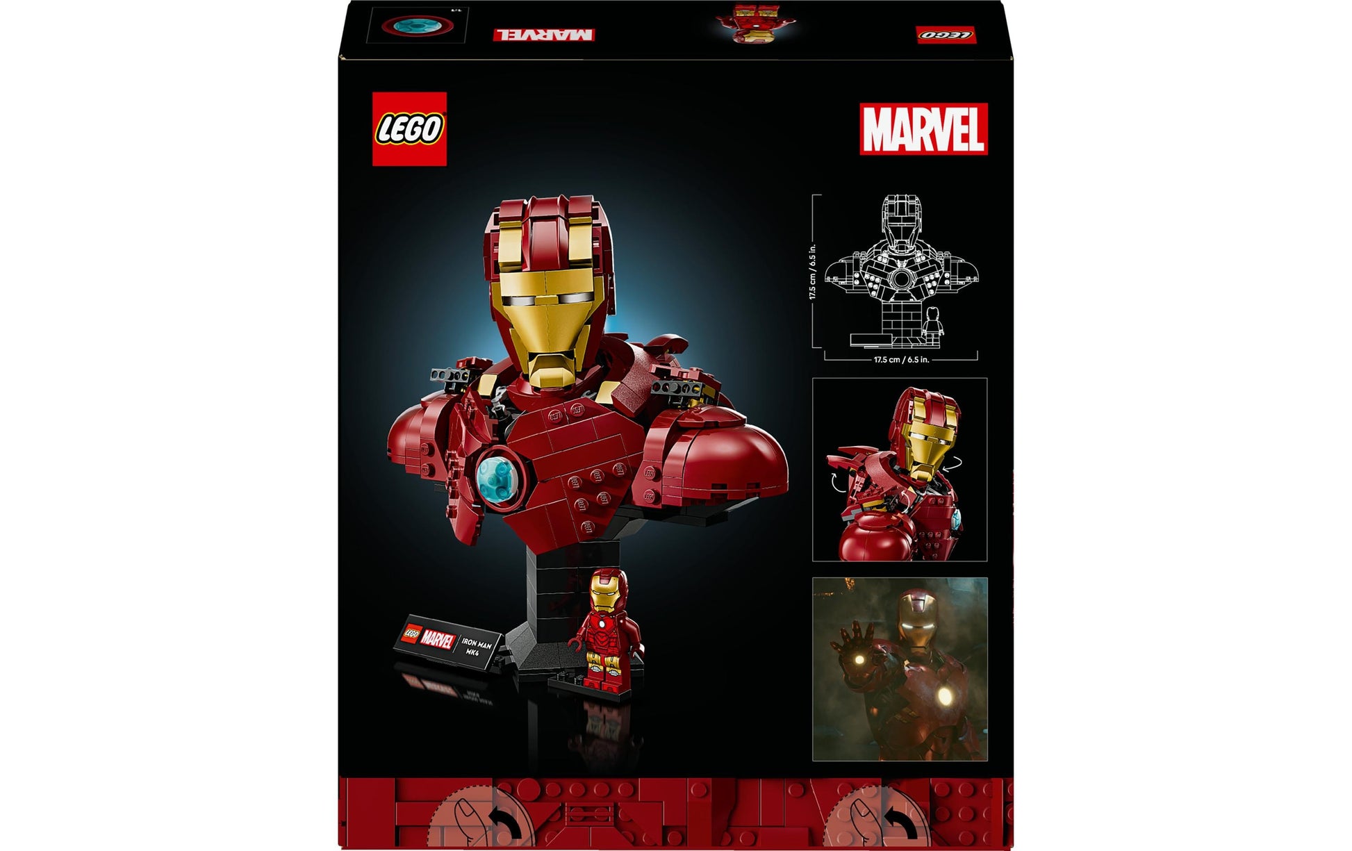 LEGO 76327 Iron Man MK4 3D Puzzle – 436 Teile – 26,2×6,2×22,2 cm – ab 18 Jahren – Marvel