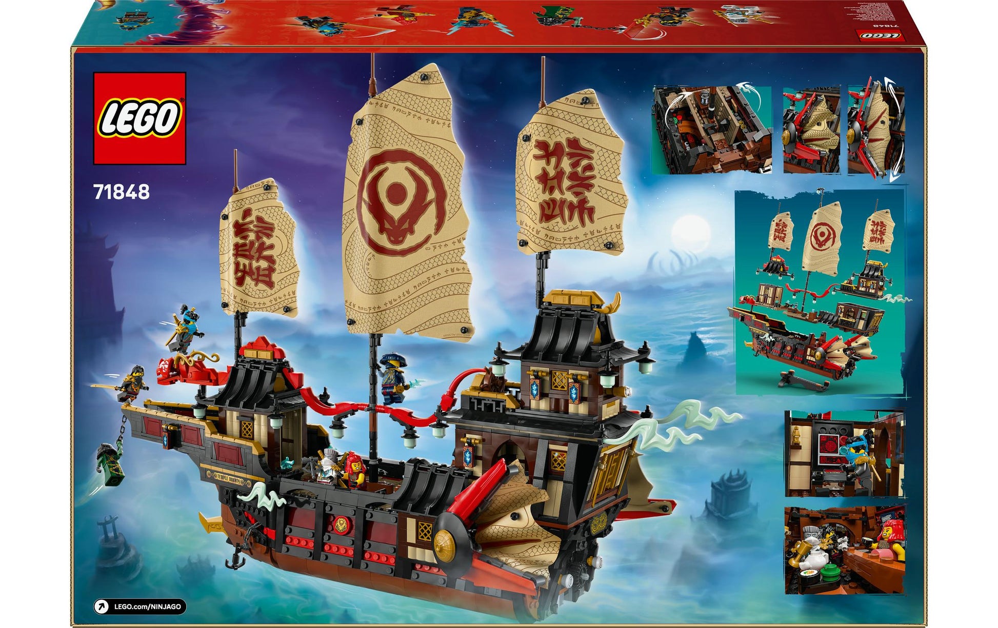 LEGO Ninjago Der Tempel-Flugsegler – 2'387 Teile – 37,8 × 11,8 × 55,5 cm – ab 14 Jahren