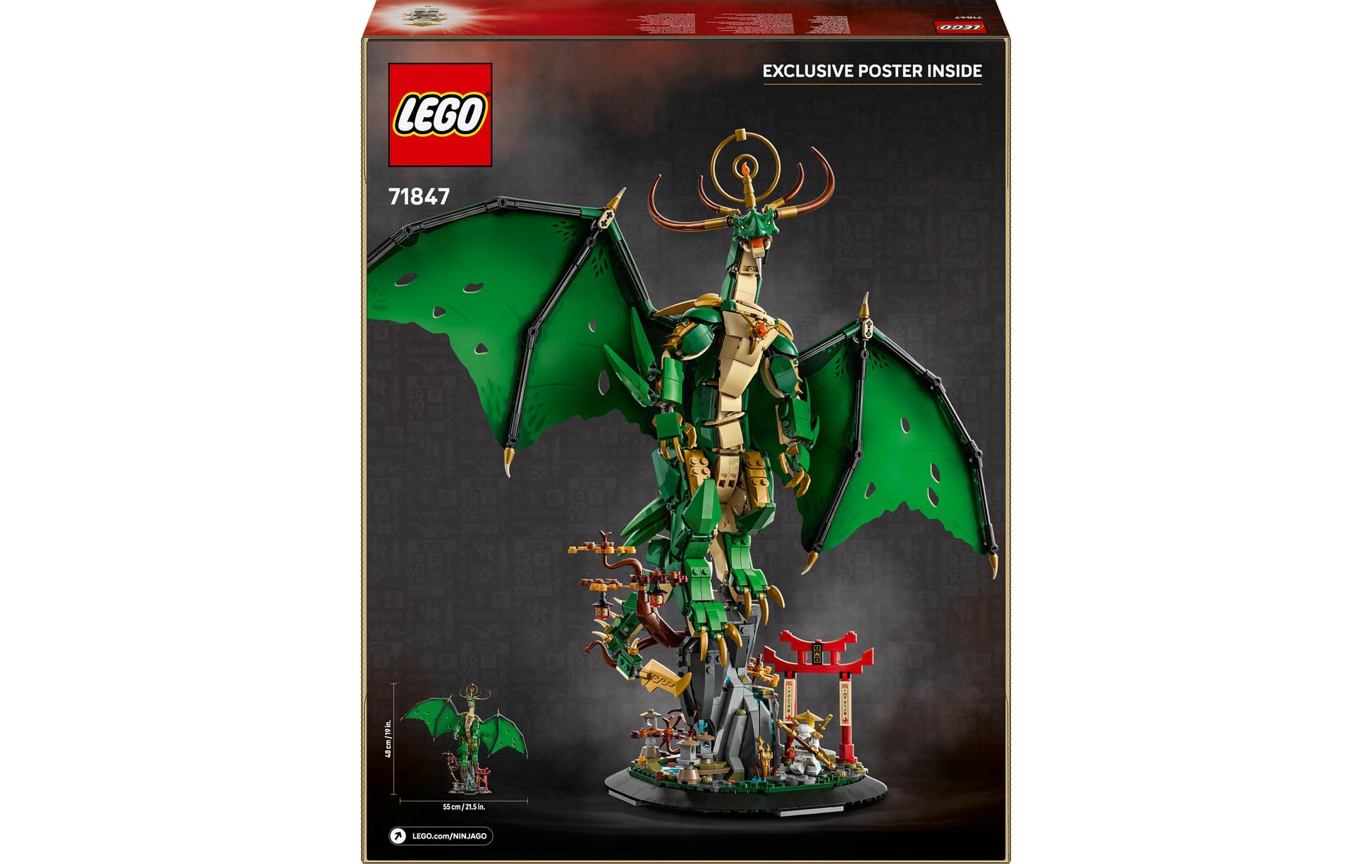 LEGO 3D Puzzle Ninjago Der Wächterdrache – 1650 Teile – 48 × 9,4 × 37,8 cm – ab 14 J.