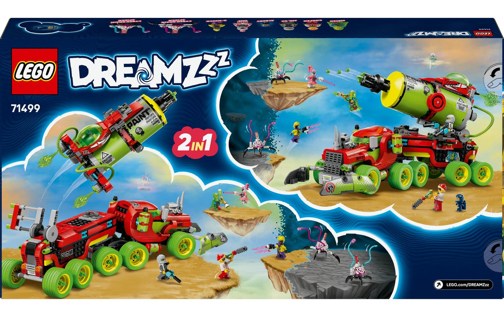 LEGO DREAMZzz Bauset Mateos Sprühdosen-Truck – 929-teilig – 28,2 × 7,9 × 54 cm – ab 9 J.