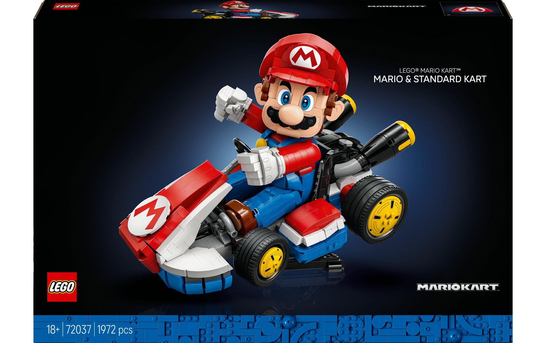 LEGO Super Mario 72037 Mario und Standard-Kart – 1972-teilig – 37,8 × 8,7 × 55,5 cm – ab 18 J.