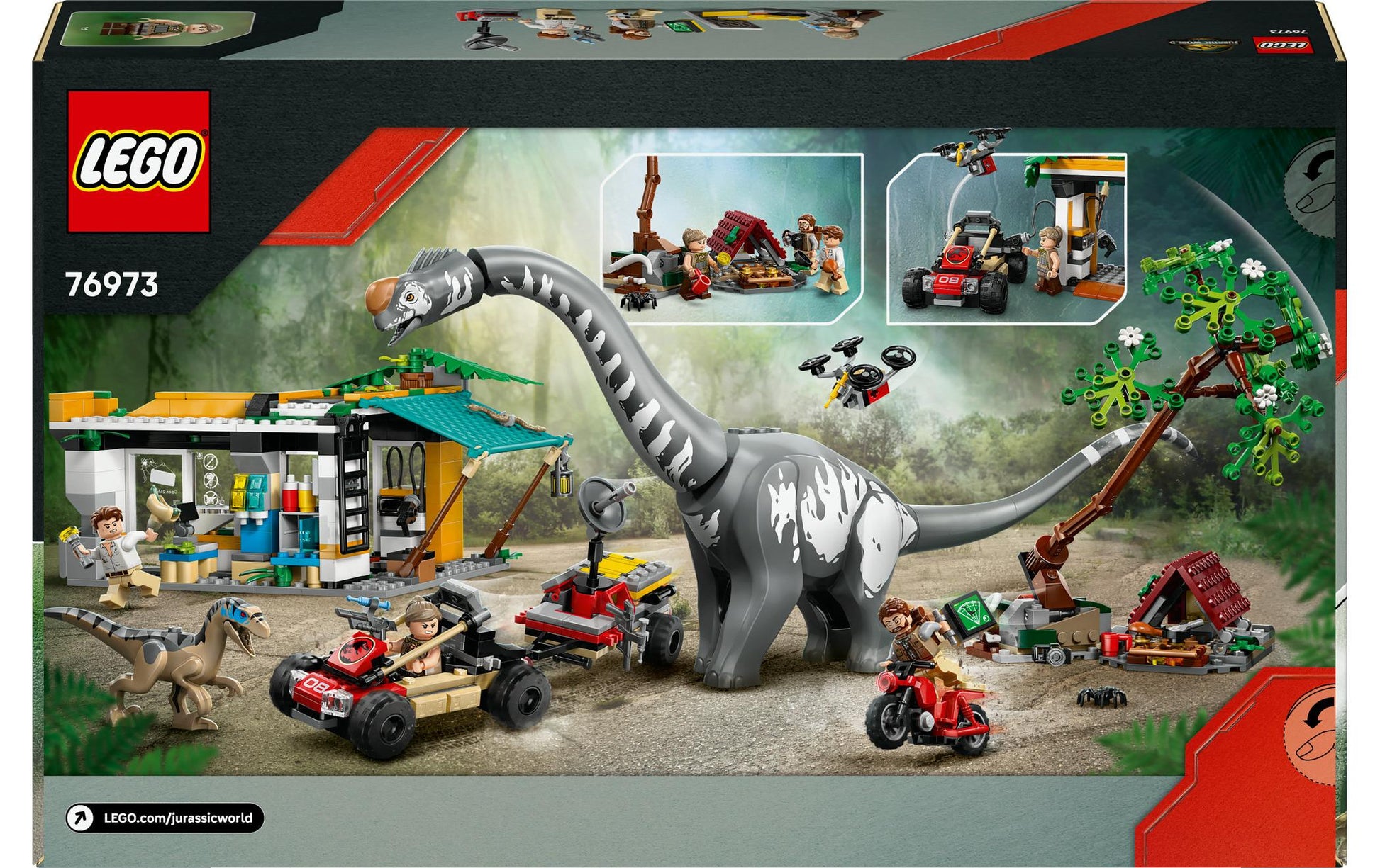 LEGO 76973 Grosse Fährtensuche Bauset – Jurassic World – 582-teilig – 28,2×7,2×45,6 cm – ab 7 J.