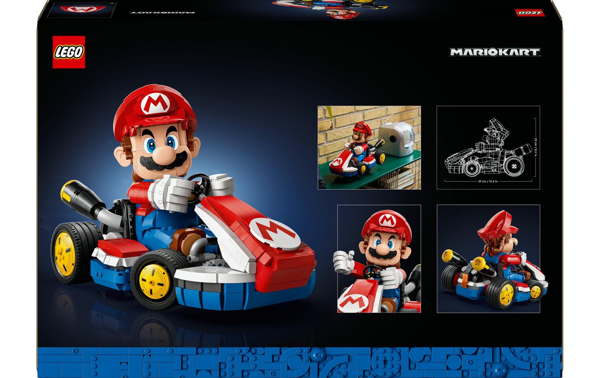 LEGO Super Mario 72037 Mario und Standard-Kart – 1972-teilig – 37,8 × 8,7 × 55,5 cm – ab 18 J.