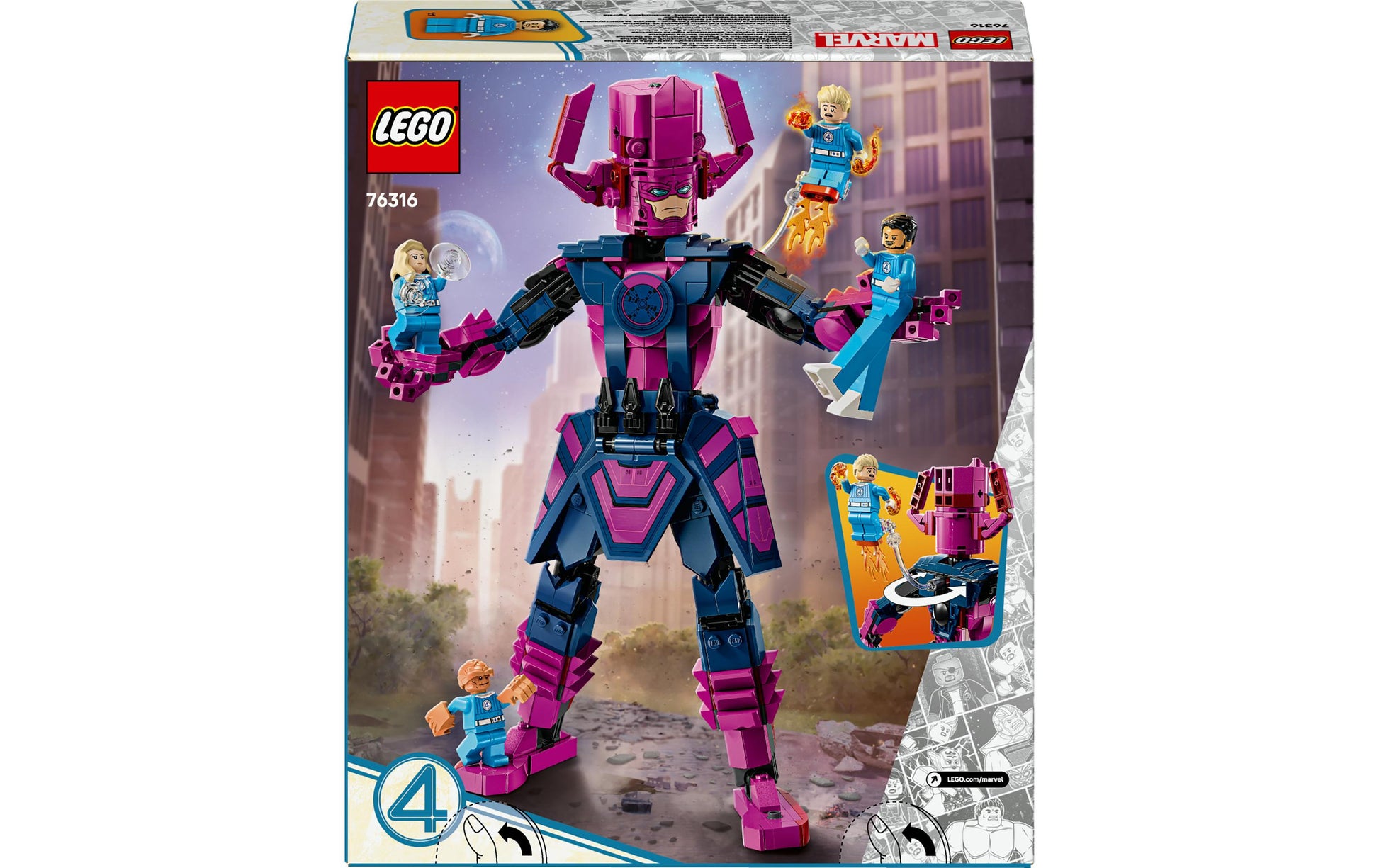 LEGO 76316 Galactus Baufigur – Marvel – 427-teilig – 26,2×6,2×22,2 cm – ab 9 J.