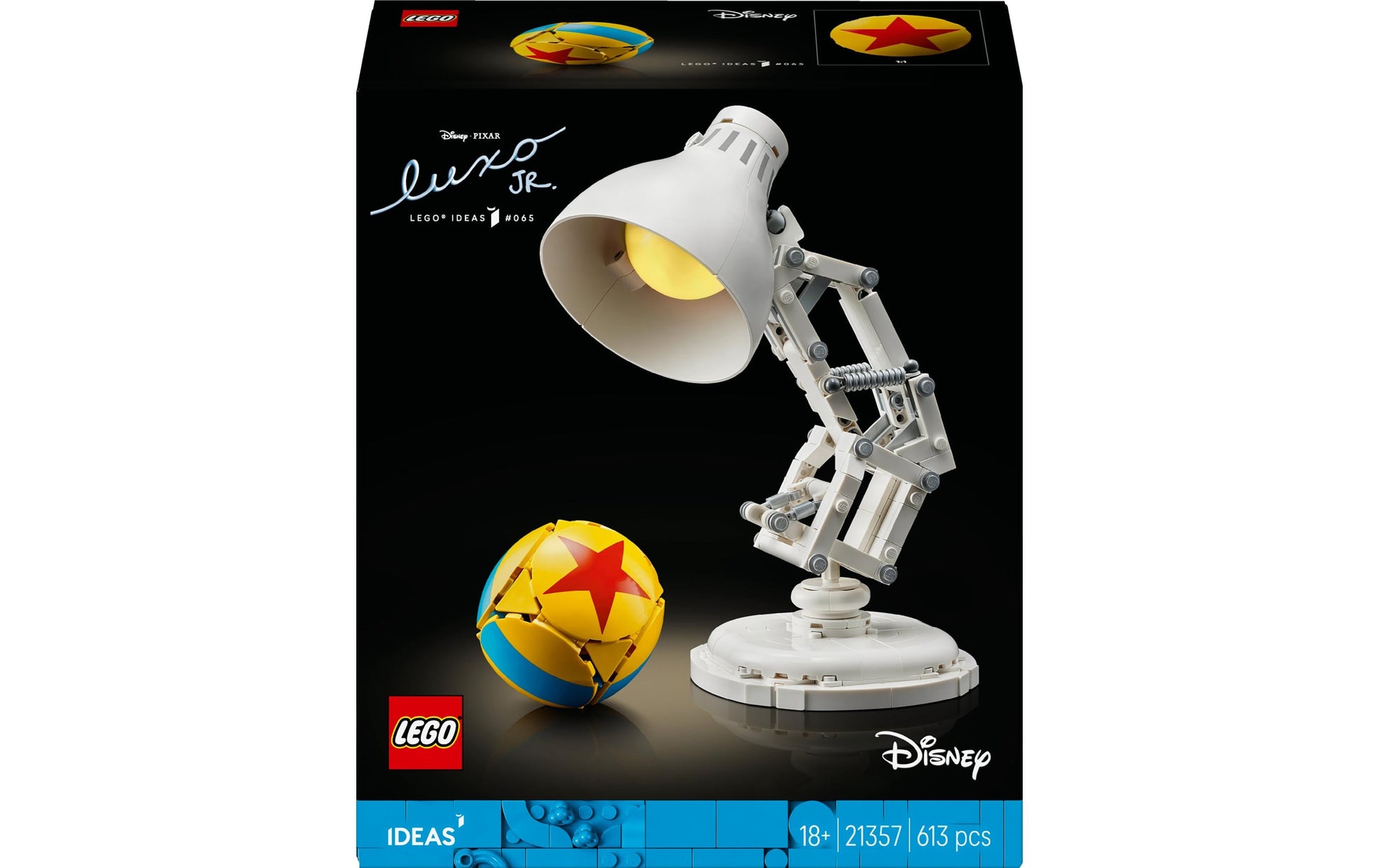 LEGO Ideas 21357 Luxo Jr. 3D Puzzle – Disney Pixar – 613-teilig – 26,2 × 9,5 × 22,2 cm – ab 18 Jahren