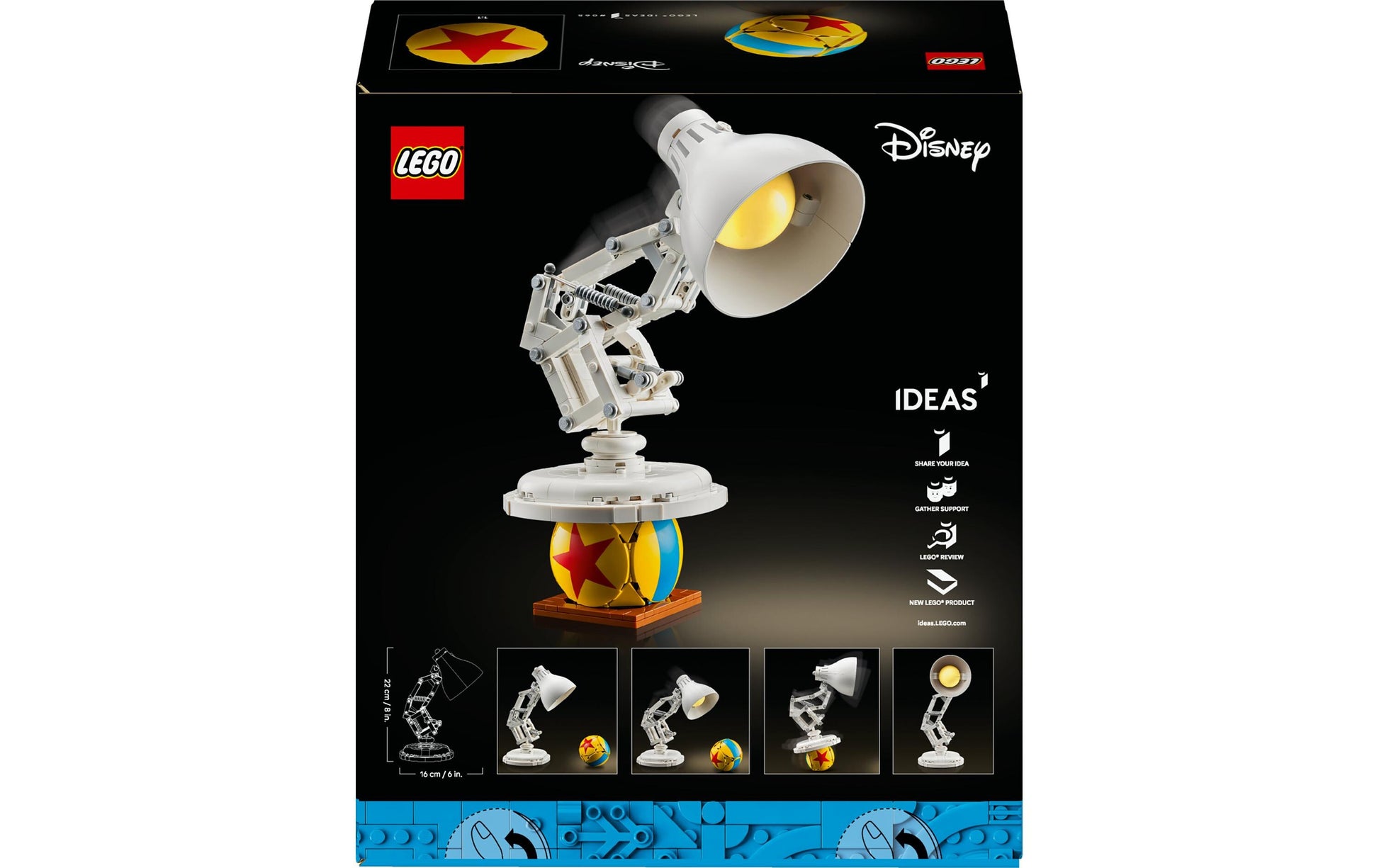 LEGO Ideas 21357 Luxo Jr. 3D Puzzle – Disney Pixar – 613-teilig – 26,2 × 9,5 × 22,2 cm – ab 18 Jahren