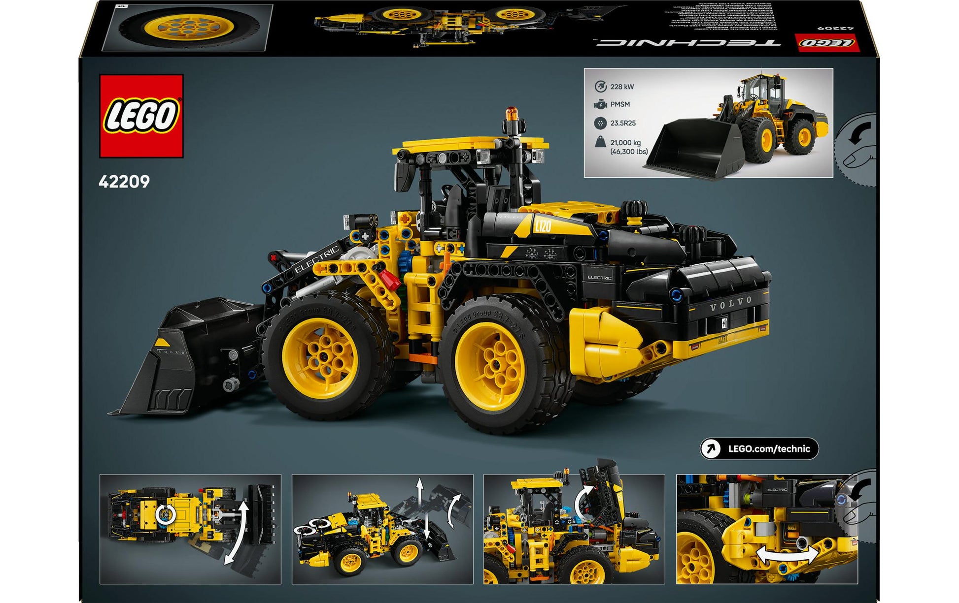 LEGO Technic Volvo L120 Elektrischer Radlader Bausatz – 26,2×9,4×38,2 cm – 973-teilig – ab 9 Jahren
