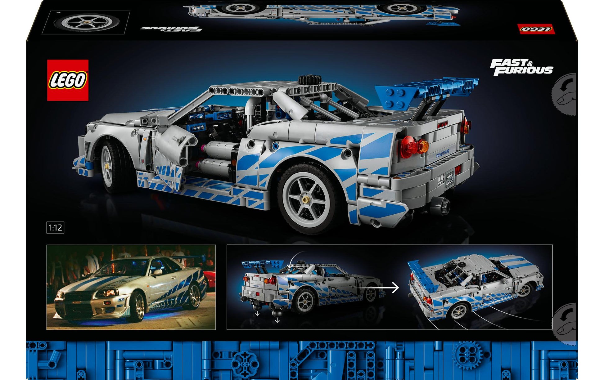LEGO Technic Furious Nissan Skyline GT-R (R34) – 1410-teilig – 28,2×11,8×45,6 cm – ab 18 J.
