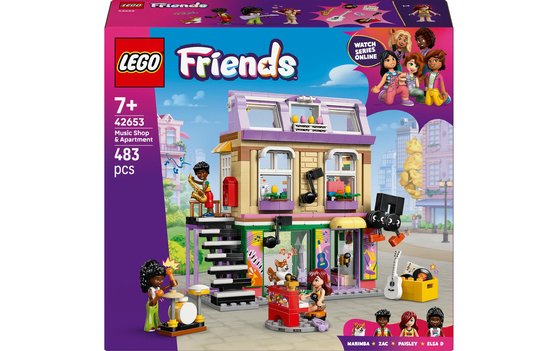 LEGO Friends Musikladen & Wohnung Baukasten – 483-teilig – 26,2×7,6×28,2 cm – ab 7 J.