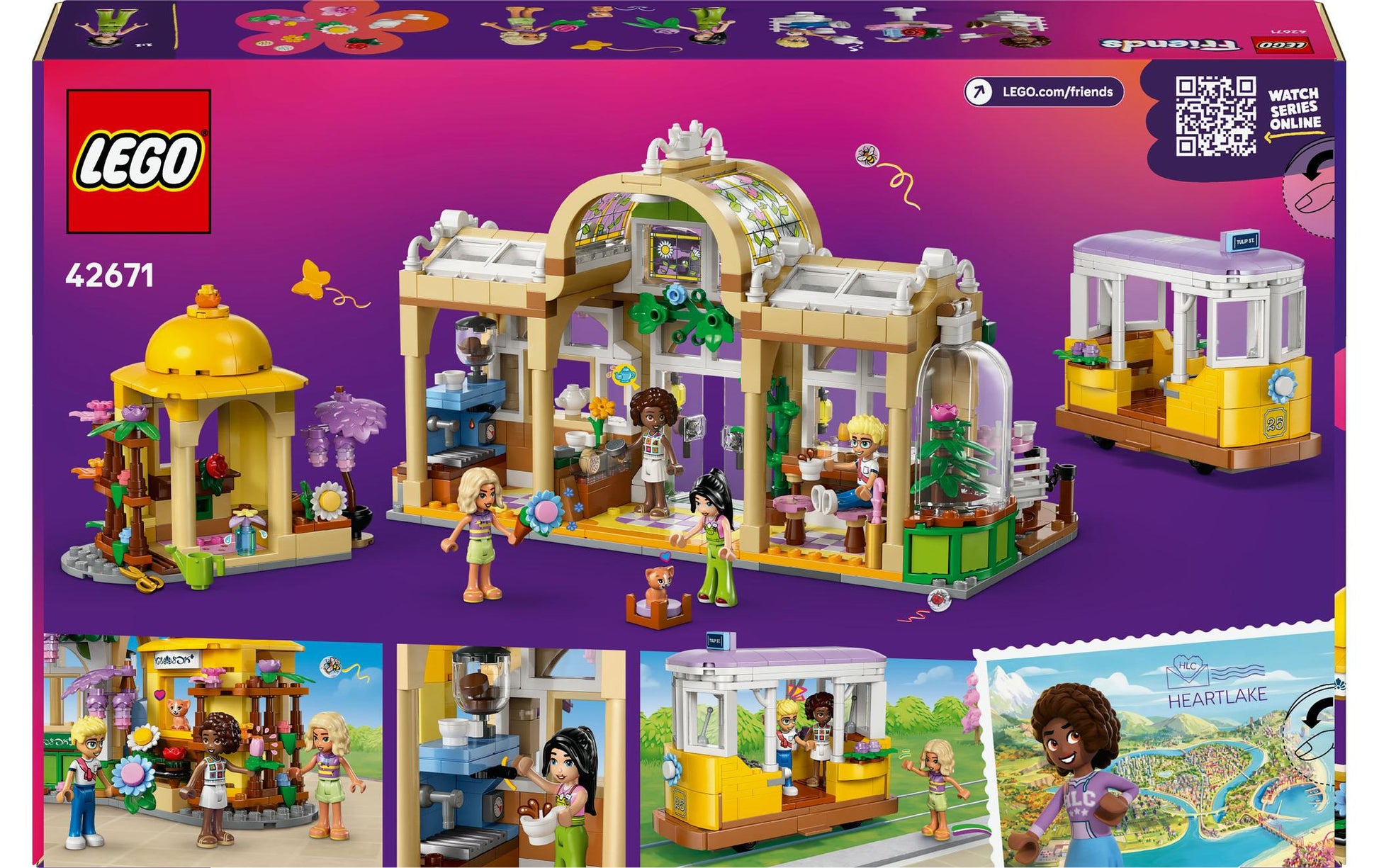 LEGO Friends Pflanzencafé und Blumenkiosk Bauset – 1138-teilig – 28,2×7,2×45,6 cm – ab 9 J.