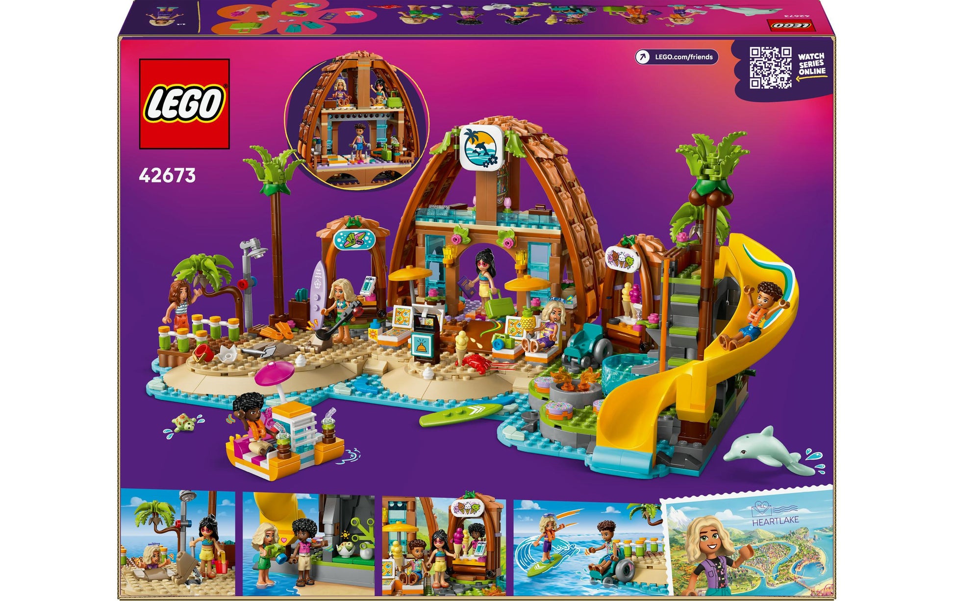 LEGO Friends Familienurlaub im Strandresort Bauset – 1'140-teilig – 37,8 × 9,4 × 48 cm – ab 8 J.