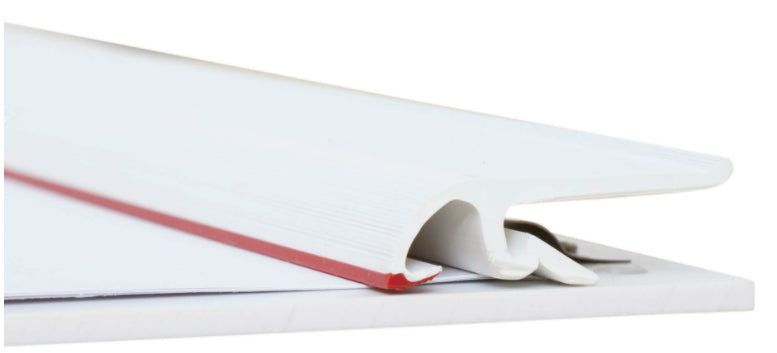 MAUL Schmale Buchstütze – 245 × 15 × 308 mm, Kunststoff, Edelstahl, Rot, Weiss