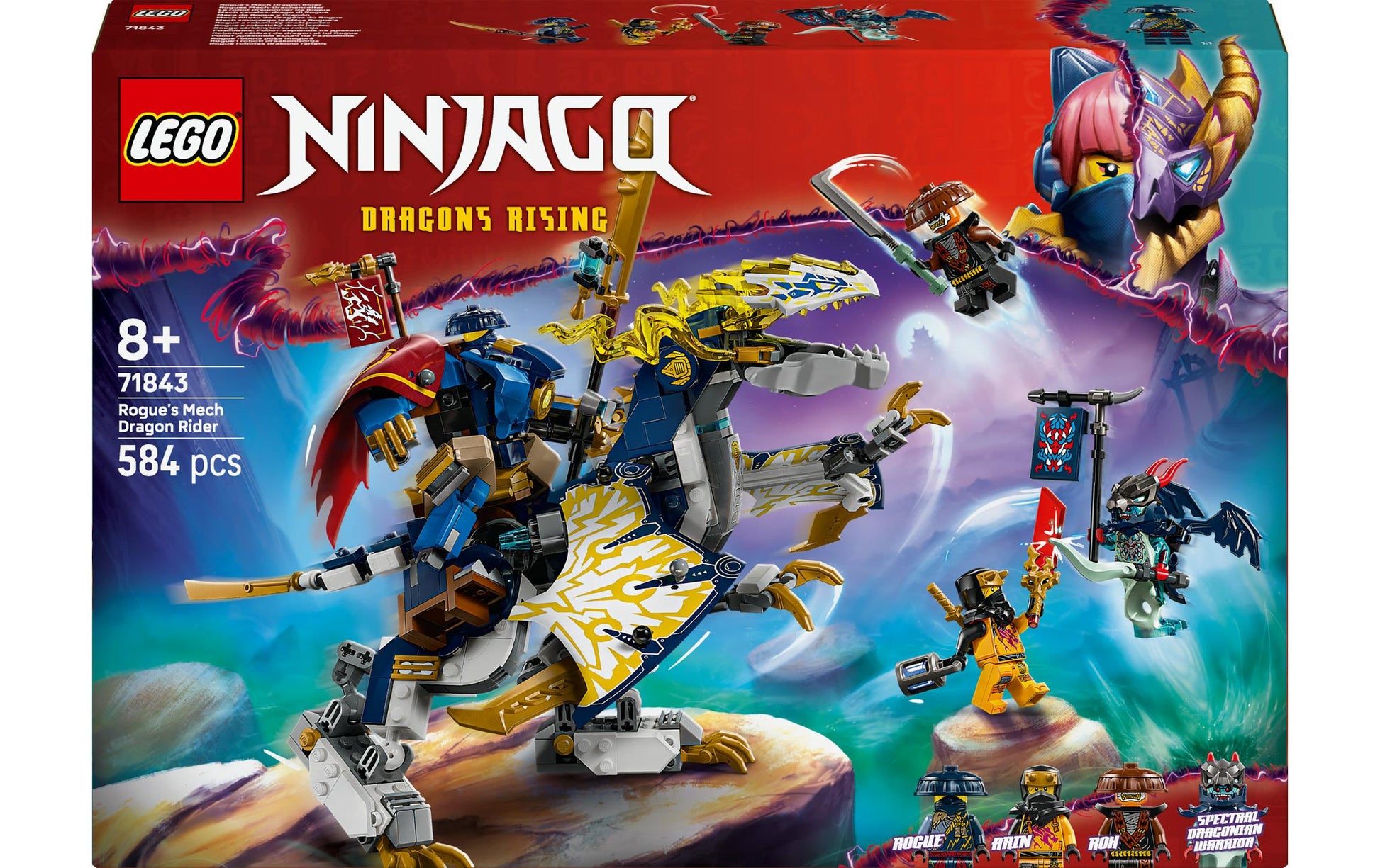 LEGO Ninjago Rogues Mech-Drachenreiter Bauset – 584-teilig – 26,2 × 5,7 × 38,2 cm – ab 8 J.