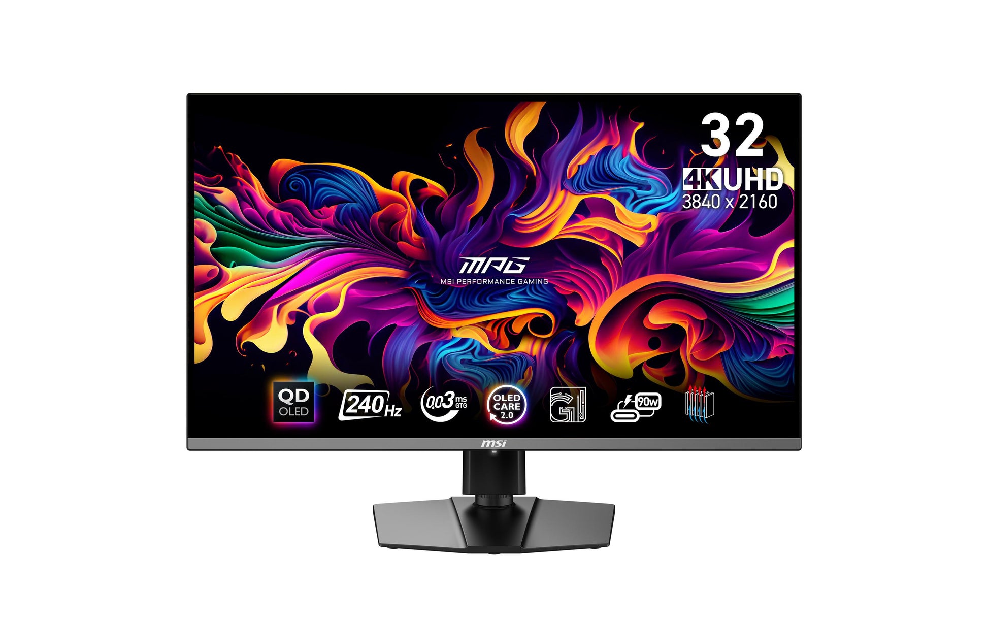 MSI MPG 321URXDE – Monitor, 31,5", 3840 × 2160 (UHD 4K), OLED, 240 Hz, 250 cd/m², Adaptive Sync, Schwarz