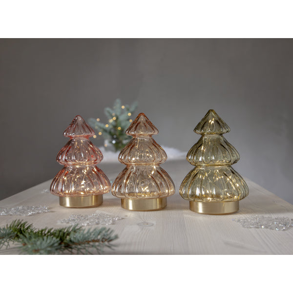 Star Trading Dekorationsfigur – Ø 12 × 18 cm – Glas, Grün – 20 LEDs, Timer 6/18 h, Batteriebetrieb 3 × AAA
