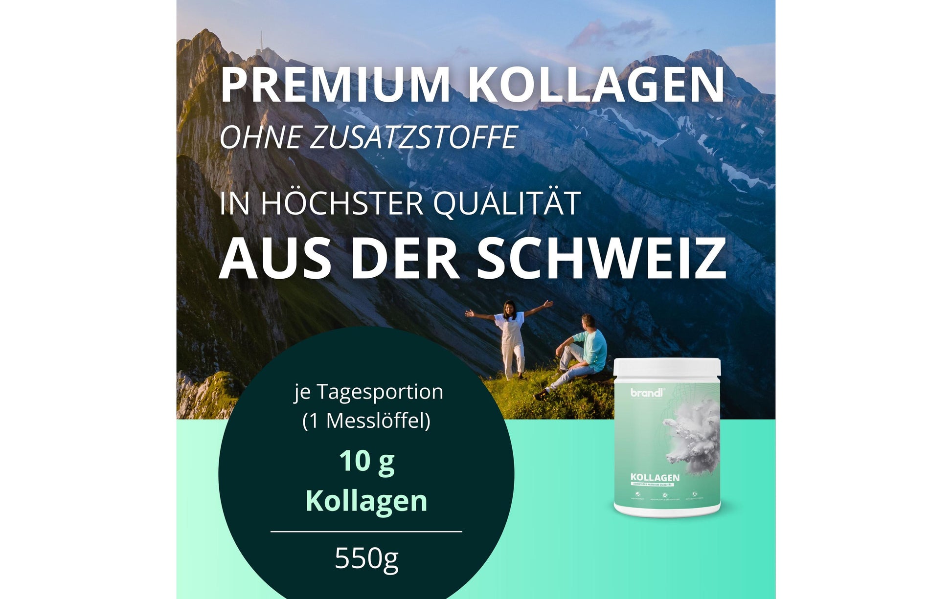 Brandl Nutrition Kollagen Pulver Neutral – glutenfrei – 555 g