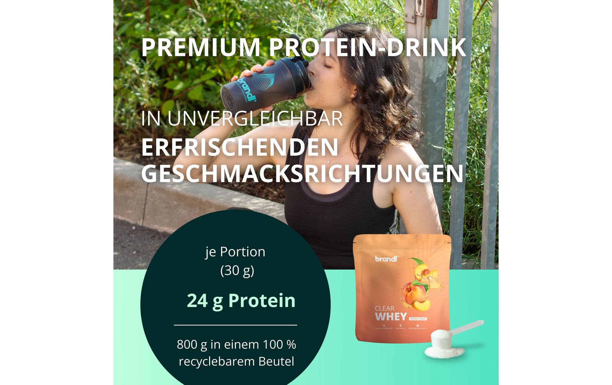 Brandl Nutrition Clear Whey Pulver Pfirsich – 800 g