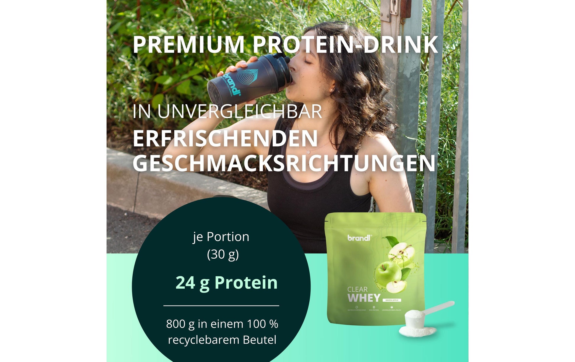 Brandl Nutrition Clear Whey Apfel – 800 g