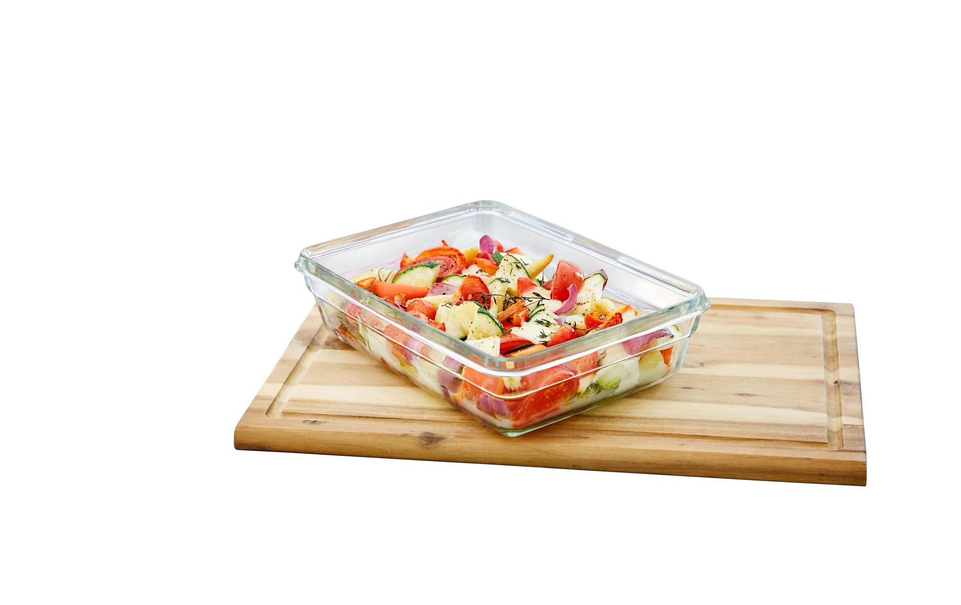 EMSA 3-teiliges Vorratsdosen-Set, 180 ml/450 ml/1,3 l, 17,8 × 24,0 × 12,7 cm, Glas, rot/transparent