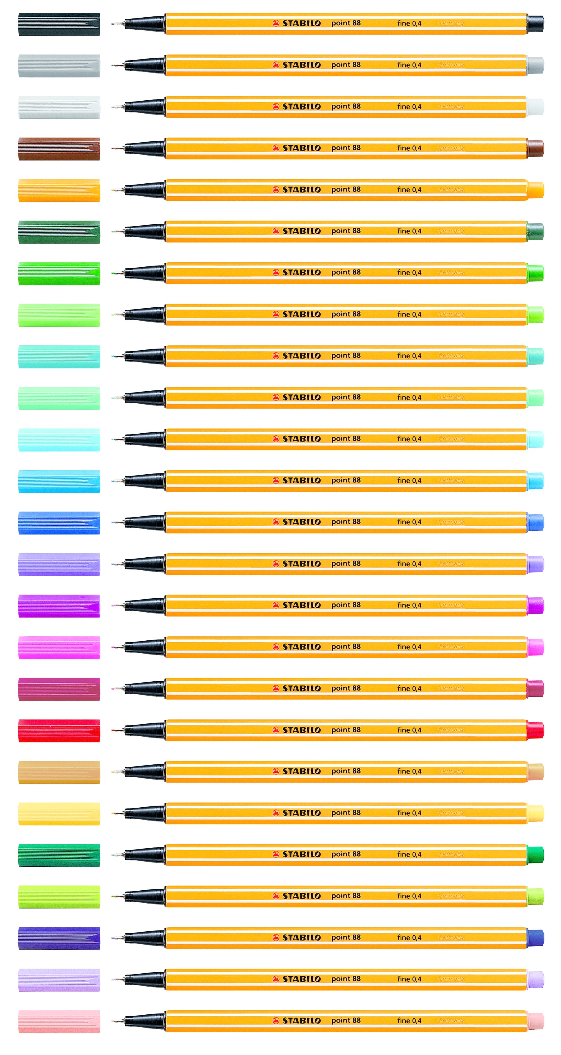 STABILO Fineliner – 18er-Set 0,4 mm – 18 Farben, sortiert