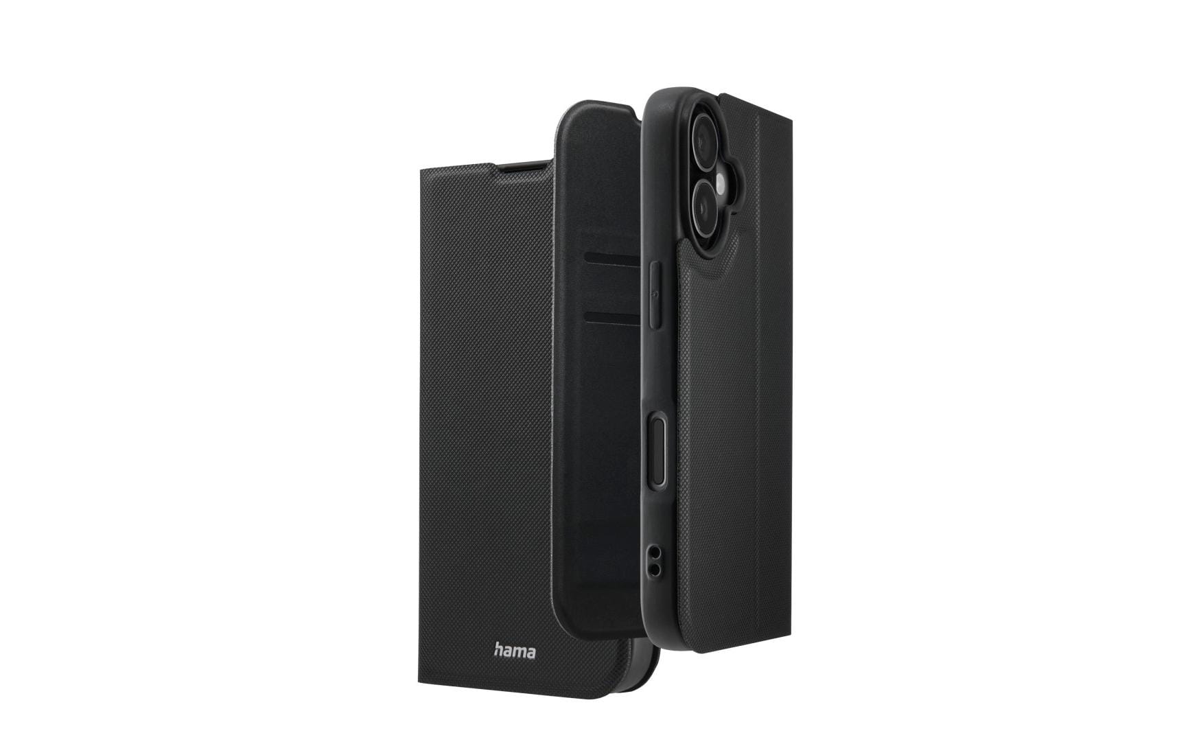 Hama Daily Protect – Folio – für Apple iPhone 16, mit Ständer, mit Kartenfach, PU+TPU, Schwarz
