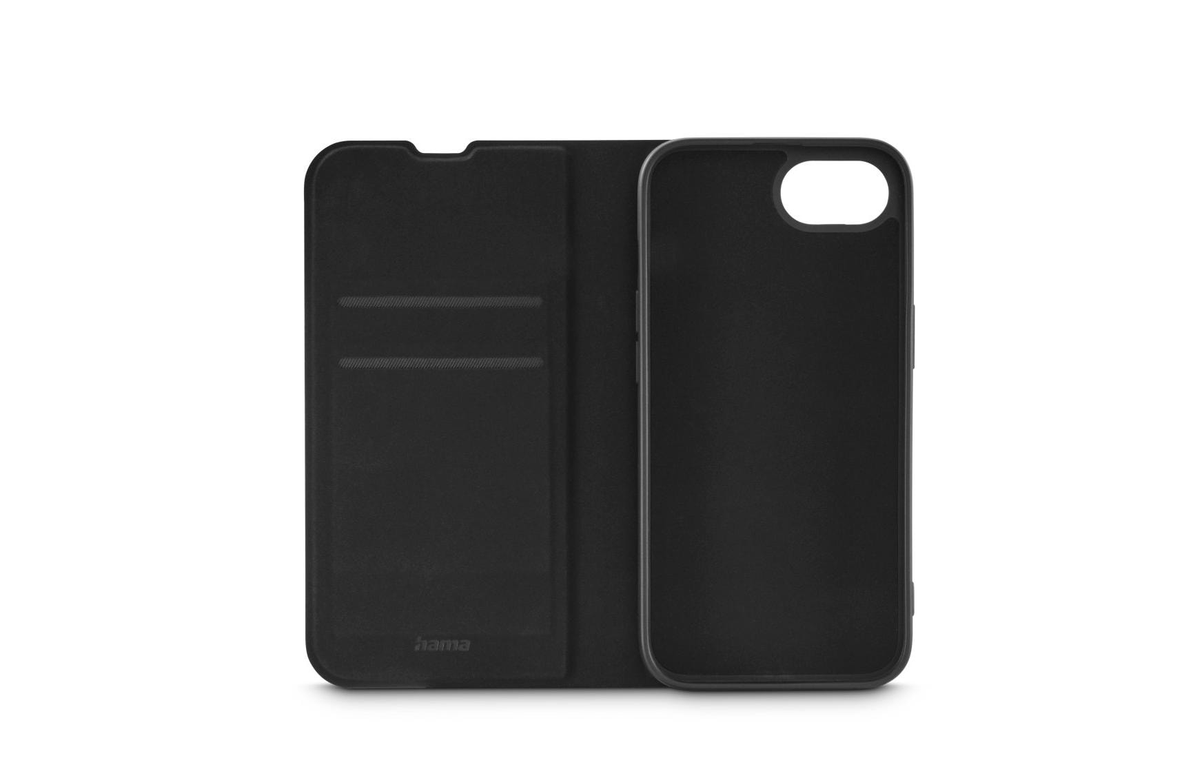 Hama Daily Protect Wallethülle – für Apple iPhone 16e, mit Ständer, 2 Kartenfächer, PU+TPU, Schwarz