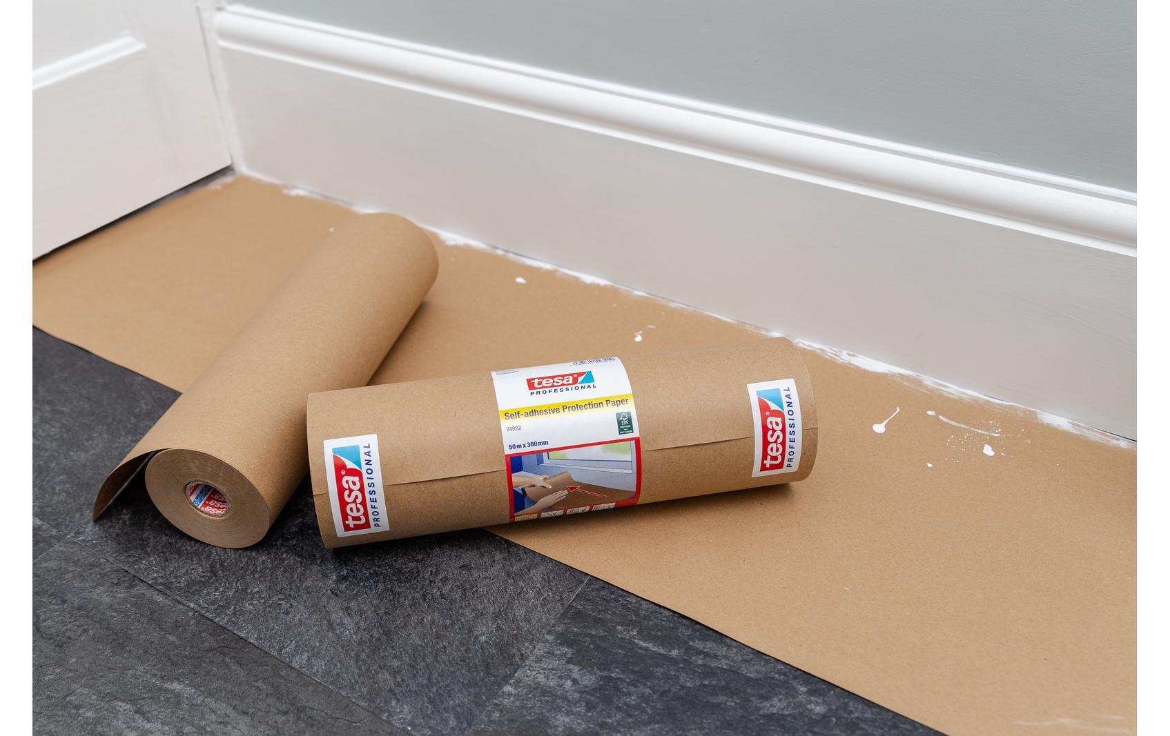 TESA Abdeckfolie mit Band – 600 mm × 10 m