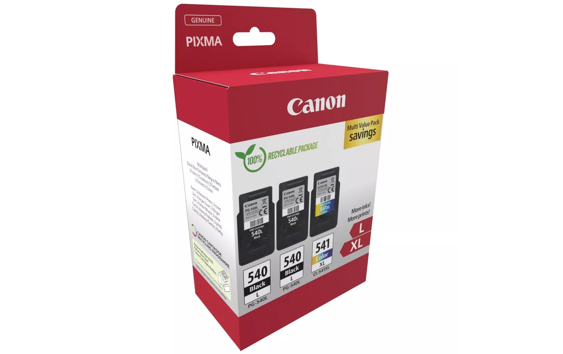 Canon Tintenpatronen-Multipack PG-540/CL-541, 3er-Pack – für Inkjetdrucker/Multifunktionsgeräte