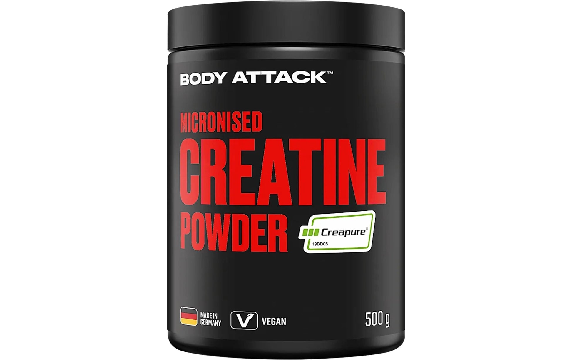 Body Attack Kreatin-Monohydrat Pulver Neutral – glutenfrei, laktosefrei – 500 g
