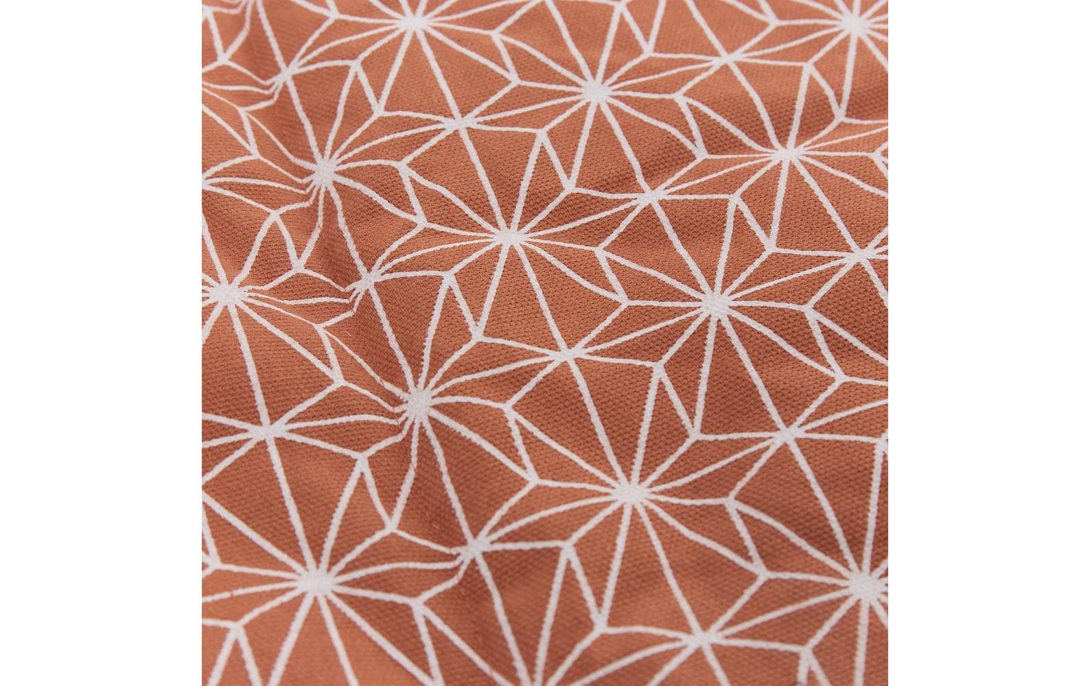 URBANARA Ankisa Wohndecke – Baumwolle, Terrakotta/Weiss/Salbeigrün – 130 × 190 cm