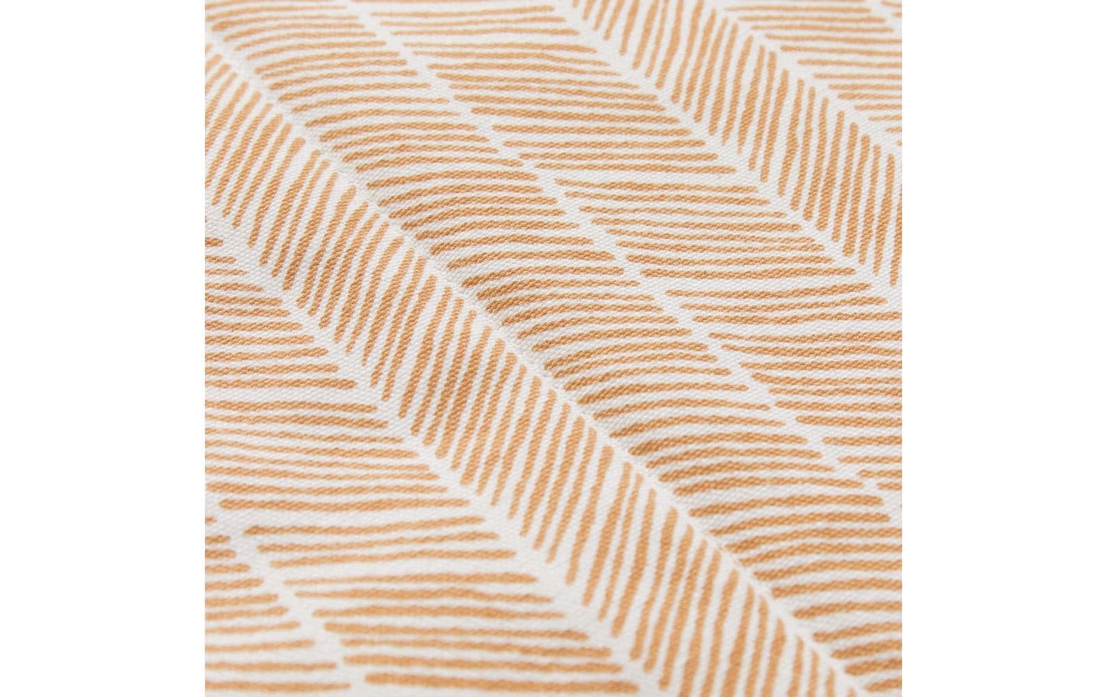 URBANARA Wohndecke – Baumwolle, Aprikose, Weiss, Salbeigrün – 130 × 190 cm