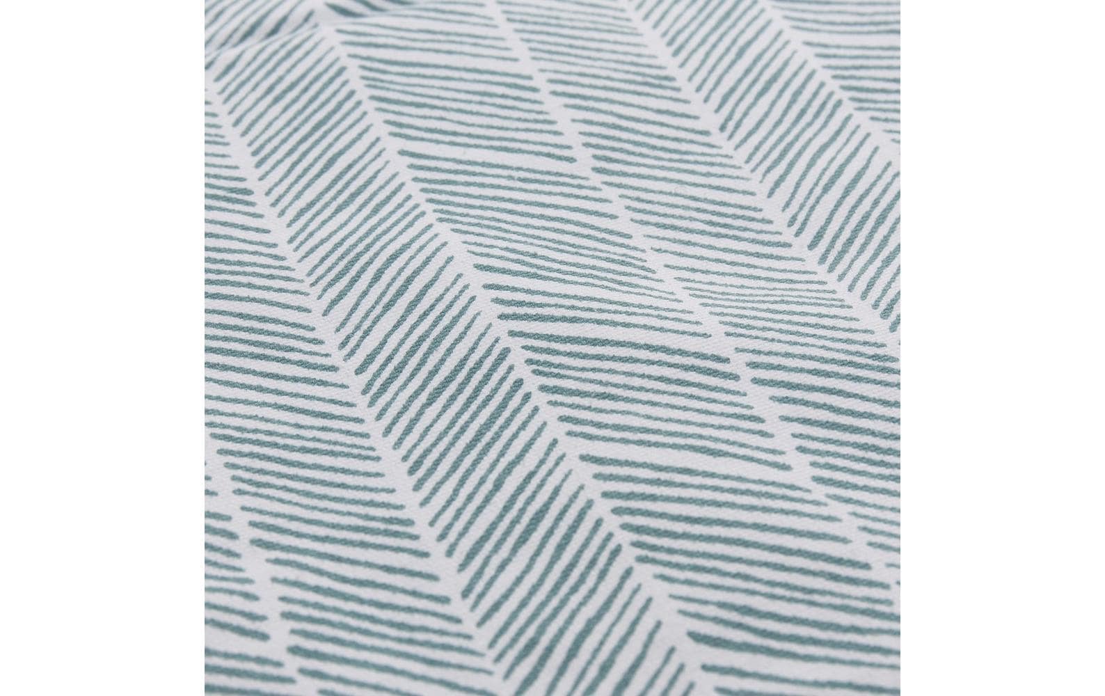 URBANARA Wohndecke – Baumwolle, Polyester, Grüngrau/Weiss – 130 × 190 cm