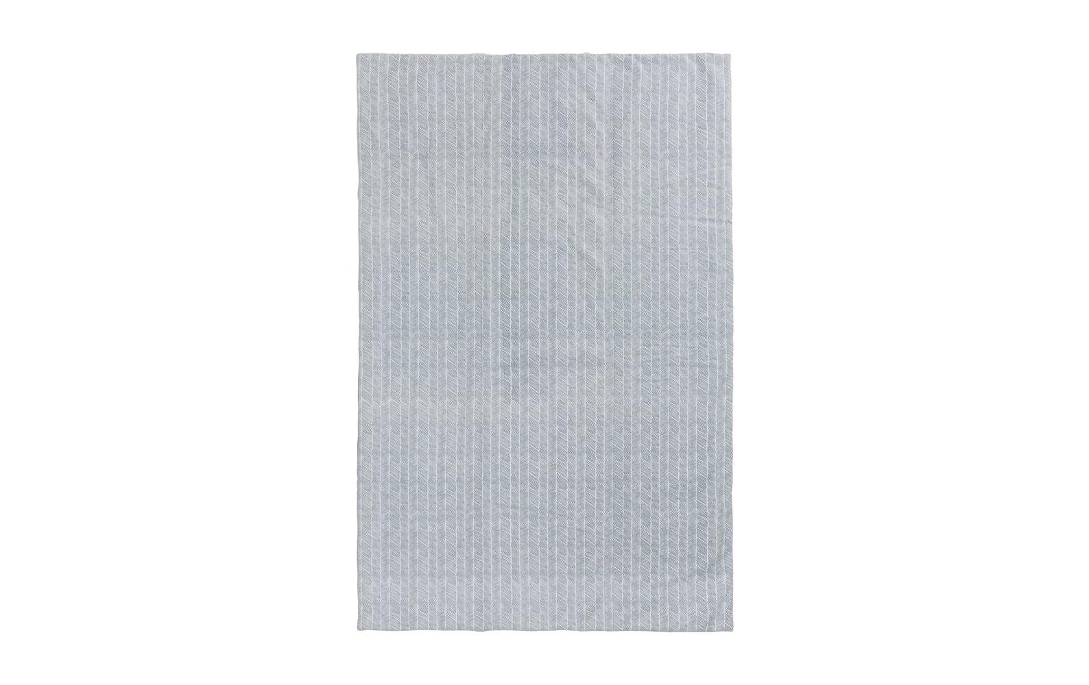 URBANARA Wohndecke – Baumwolle, Polyester, Grüngrau/Weiss – 130 × 190 cm
