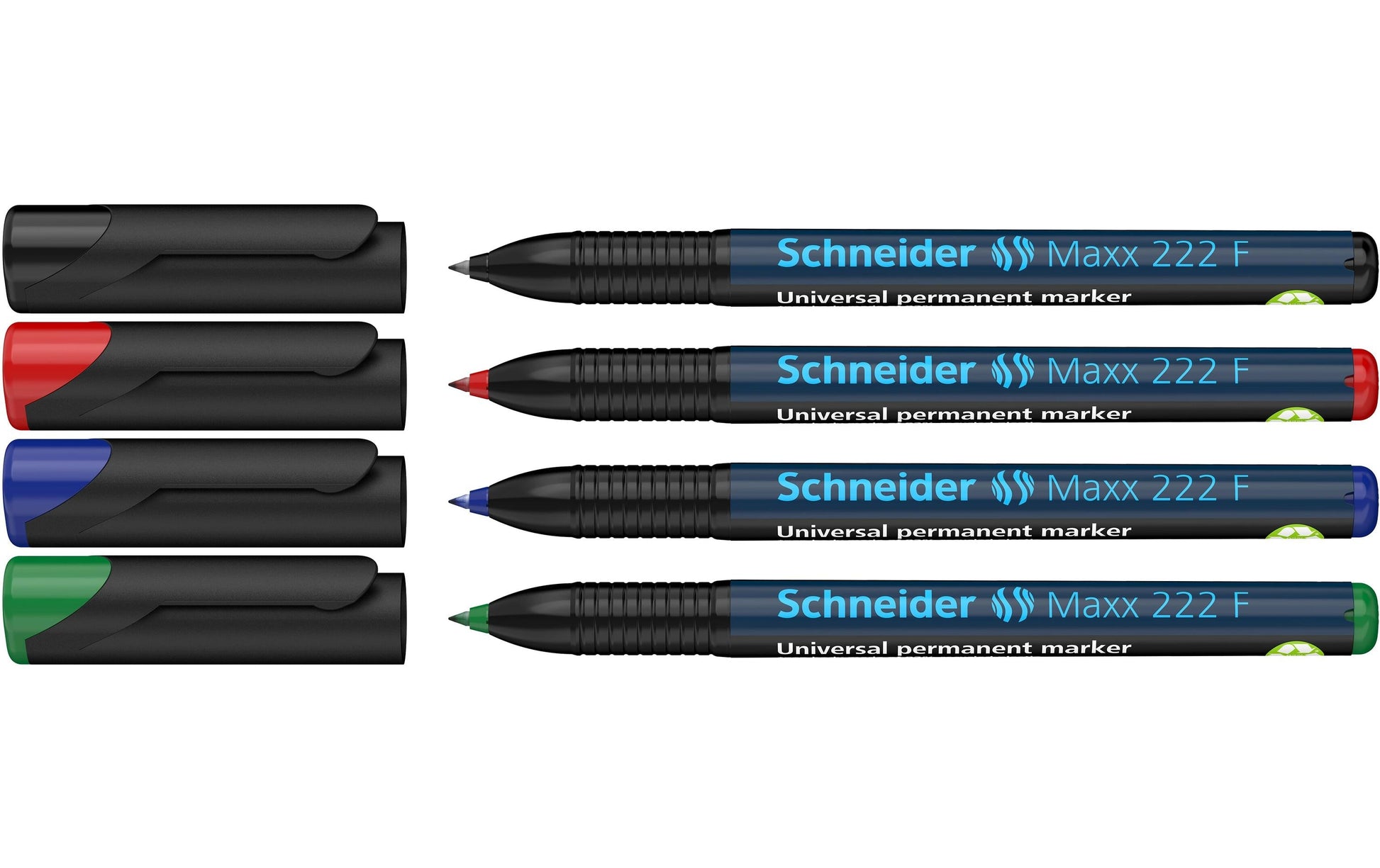Schneider Schreibgeräte Schneider Maxx 222 Permanentmarker – Feine Spitze – Mehrfarbig, 4er-Set