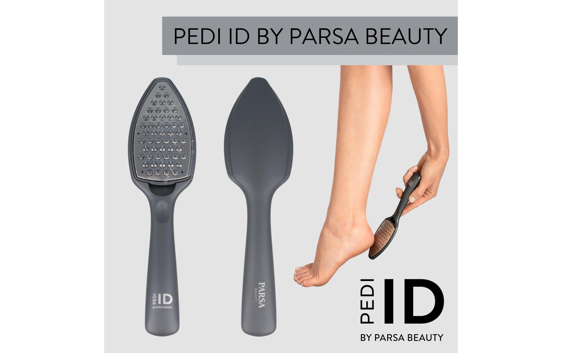 Parsa Beauty Hornhautraspel – manuell, 22,2 cm – Anthrazit, Edelstahl