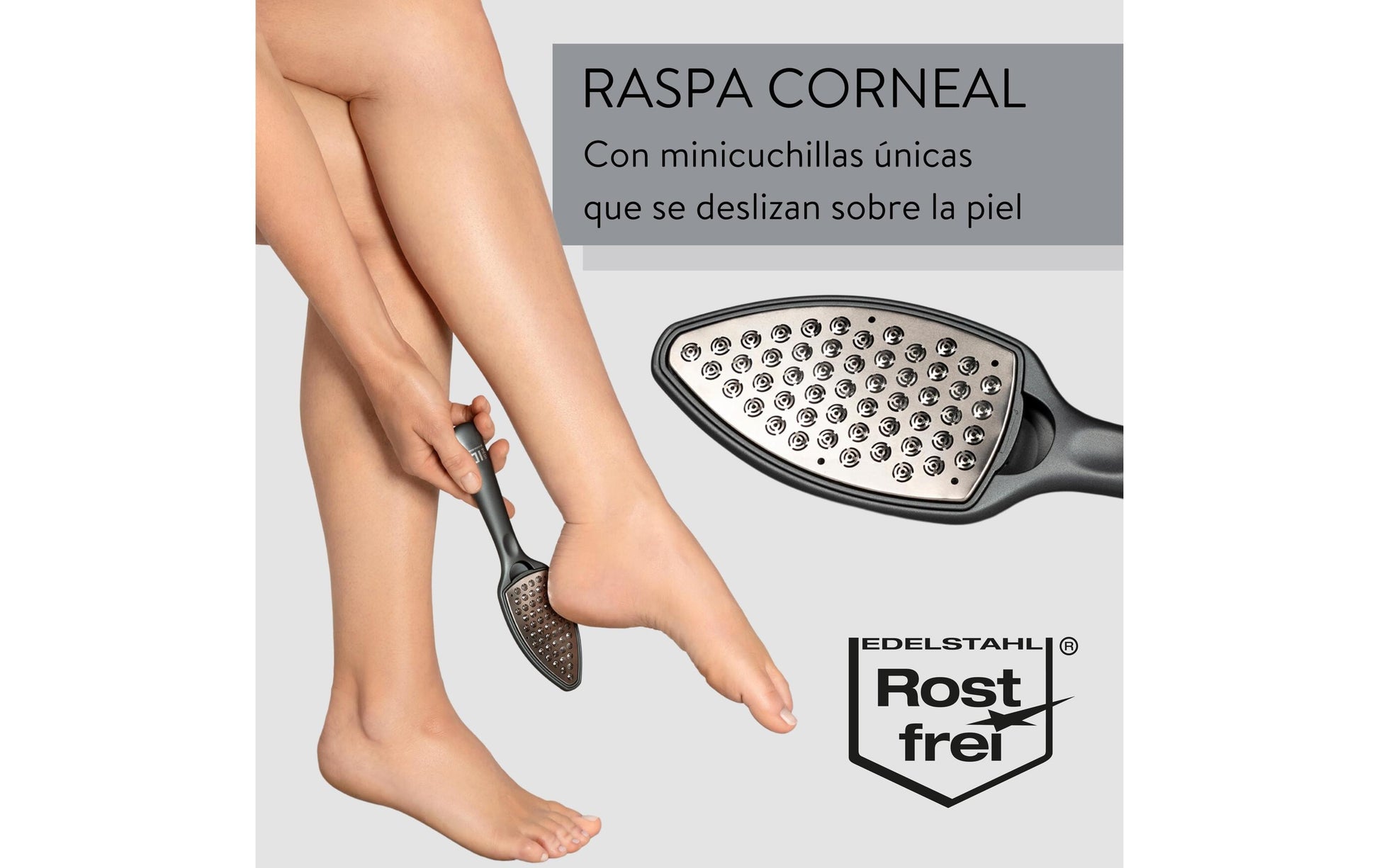 Parsa Beauty Hornhautraspel – manuell, 22,2 cm – Anthrazit, Edelstahl