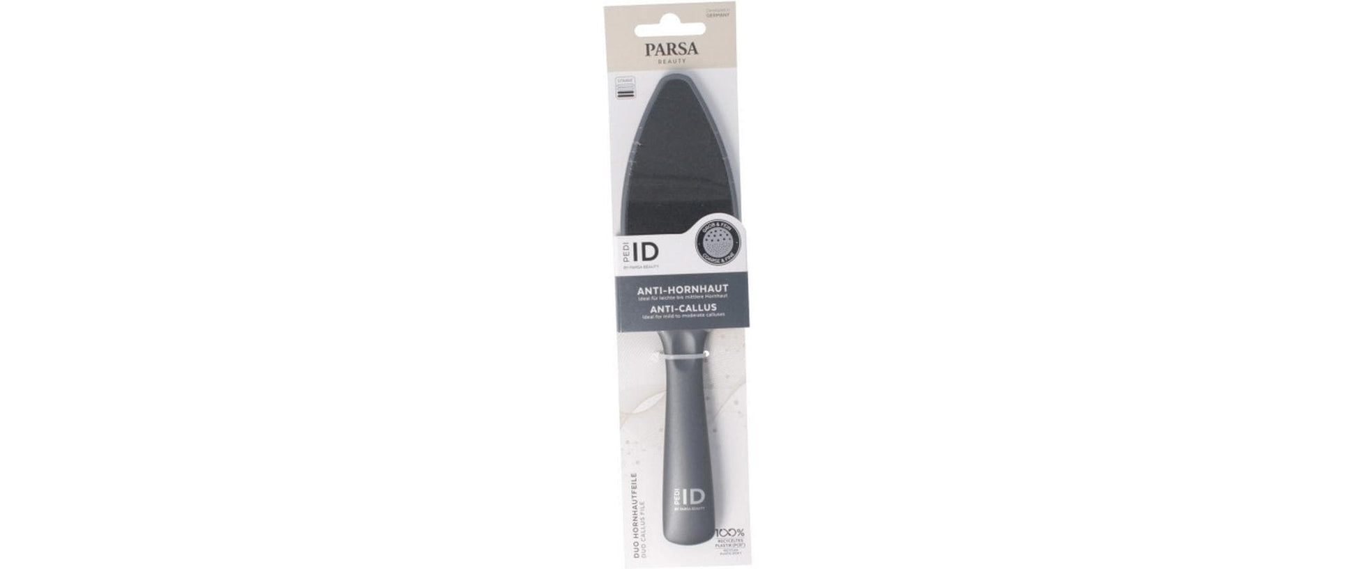 Parsa Beauty Hornhautfeile – manuell, für Füsse – anthrazit – Kunststoff (ABS)