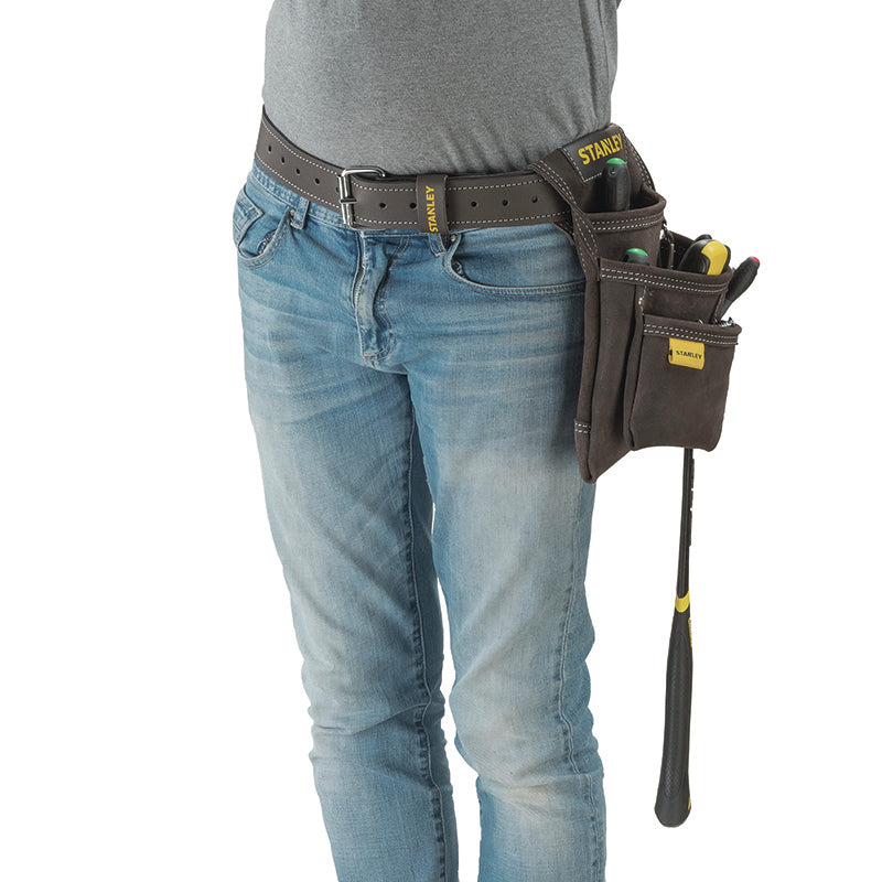 Stanley Verstellbare Gürteltasche, Schwarz, Büffelleder, B 25 × H 65 × T 1'300 mm