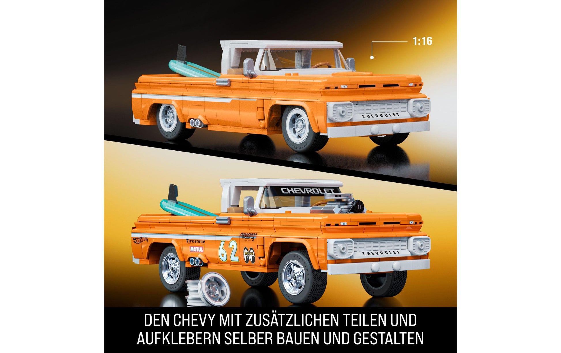 Mega construx 3D Puzzle Chevy – 858 Teile – Kunststoff – ab 10 Jahren – mehrfarbig