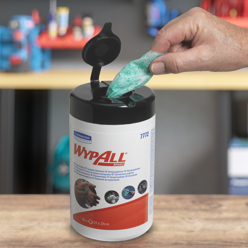 WypAll Reinigungstücher feucht – 1-lagig – 27 × 27 cm – grün – 50 Stk.