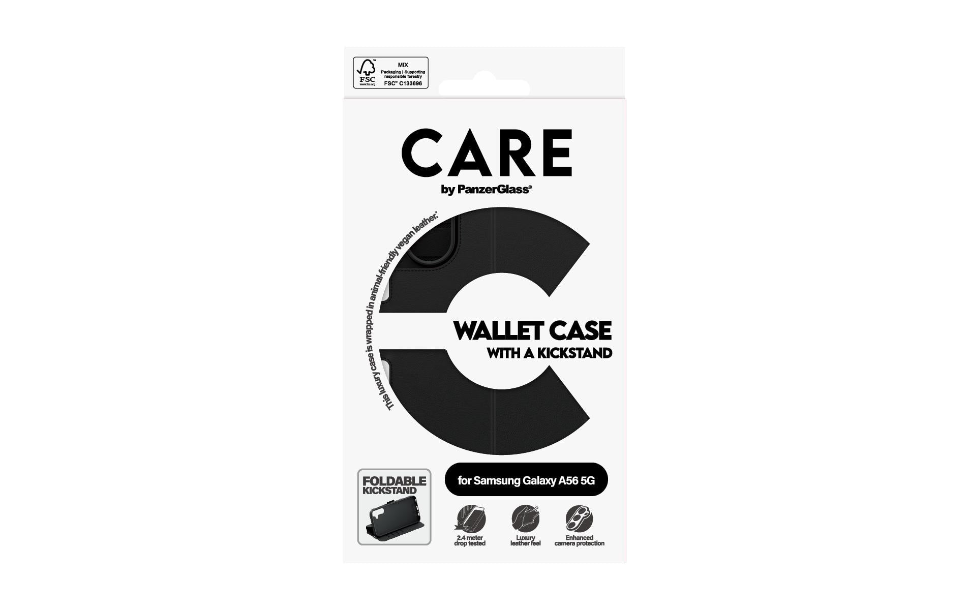 PanzerGlass CARE – Booklet-Hülle – für Samsung Galaxy A56 5G – schwarz – mit Kartenfach