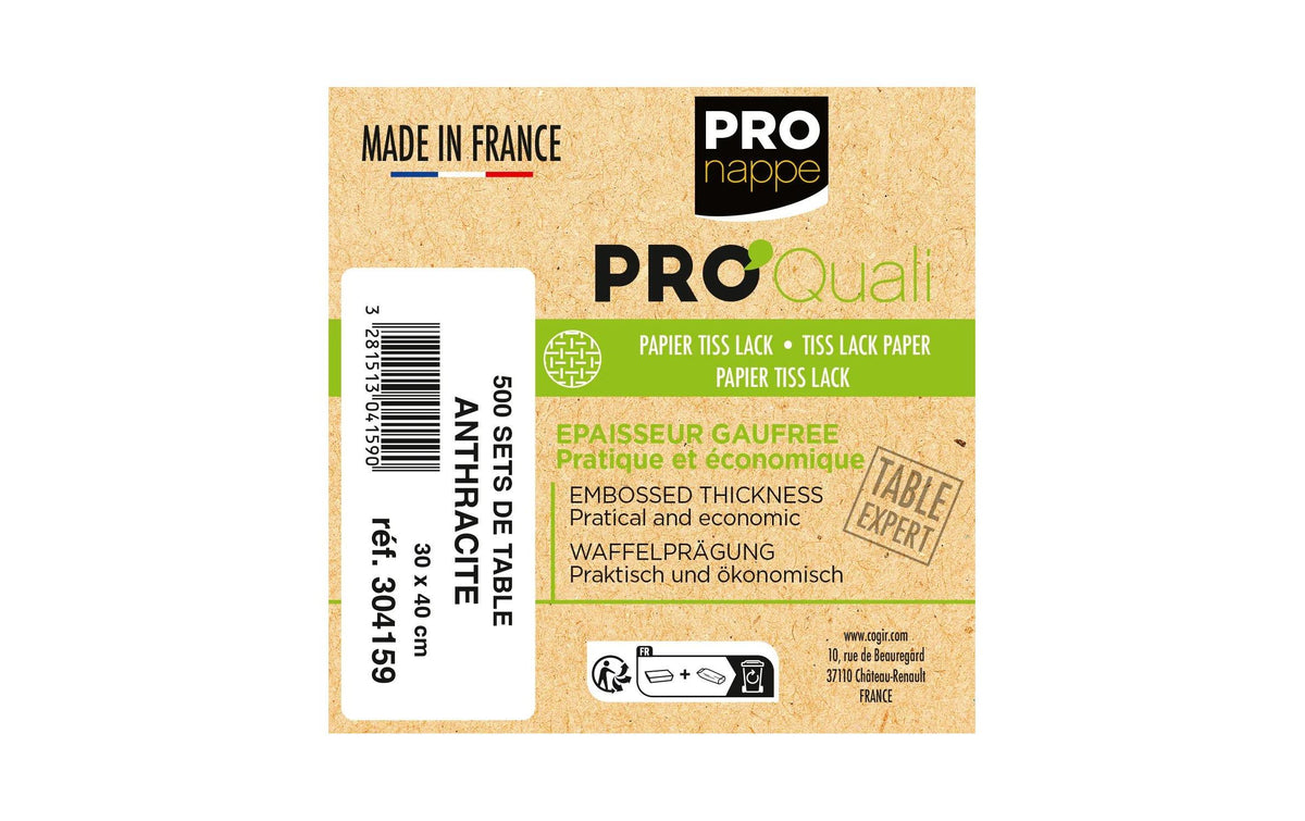 PRONAPPE Tischset – Papier, Anthrazit, 40 × 30 cm – 500 Stk.