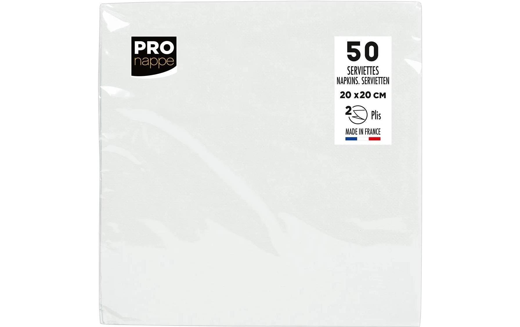 PRONAPPE Servietten – weiss – 20 × 20 cm, 2-lagig – 50 Stück
