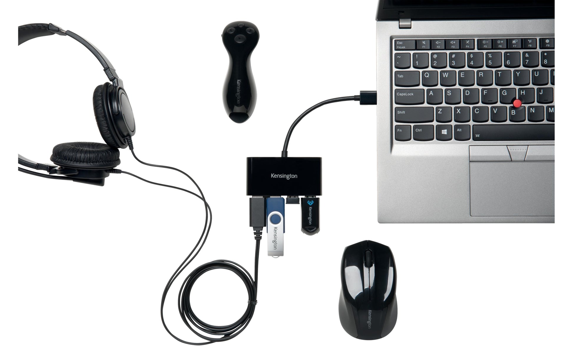 Kensington UH4000 USB-Hub – USB 3.0, 4× USB-A, für Windows/macOS