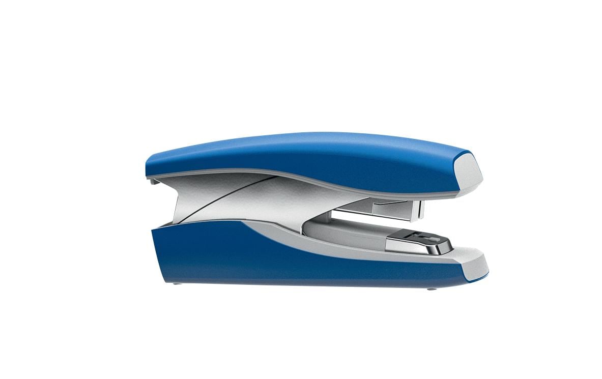 Leitz NeXXt Softpress – Hefter, 30 Blatt, Flat-Clinch, Oberlademechanik, geschlossene Heftung, blau