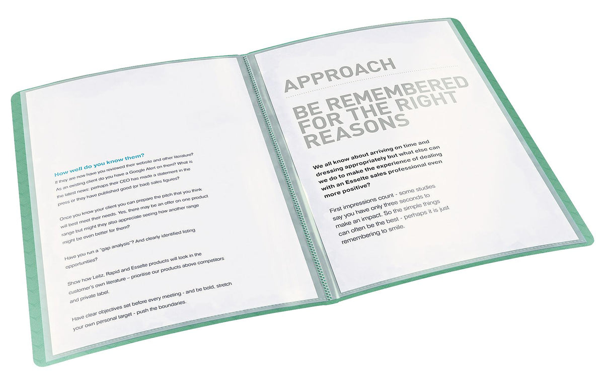 Esselte Colour'ICE Sichtbuch, für A4, 80 Blatt – Polypropylen (PP) – Grün