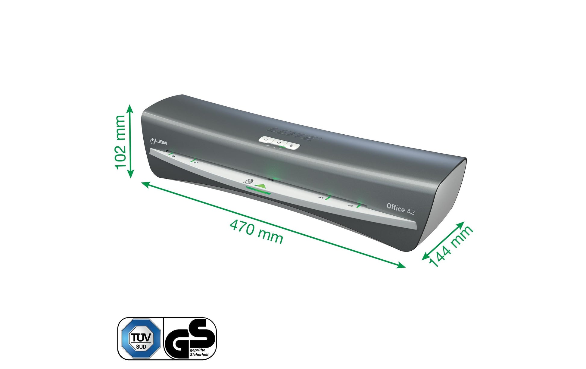 Leitz bürogeräte Leitz Office Laminiergerät A4 – Kalt-/Heisslaminator, bis 125 µm, 1 Rolle